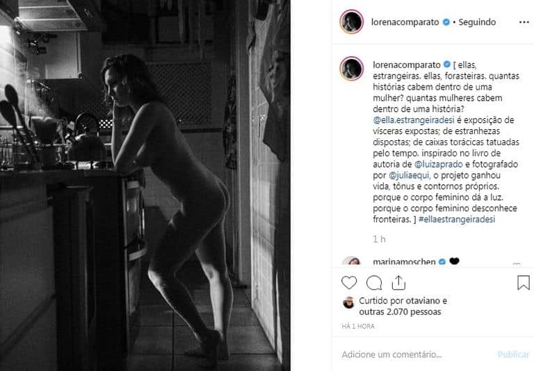 Atriz da Globo, Lorena Comparato, aparece totalmente nua em foto publicada no Instagram (Foto: Reprodução) Atriz da Globo, Lorena Comparato, aparece totalmente nua em foto publicada no Instagram (Foto: Reprodução)