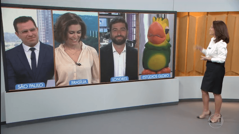 Louro José também falou bom dia no Bom Dia Brasil desta segunda (24) na Globo (Foto: Reprodução/ Globo) Louro José também falou bom dia no Bom Dia Brasil desta segunda (24) na Globo (Foto: Reprodução/ Globo)