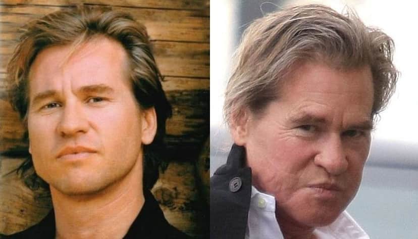 O antes e o depois do ator Val kilmer (Foto: Reprodução)