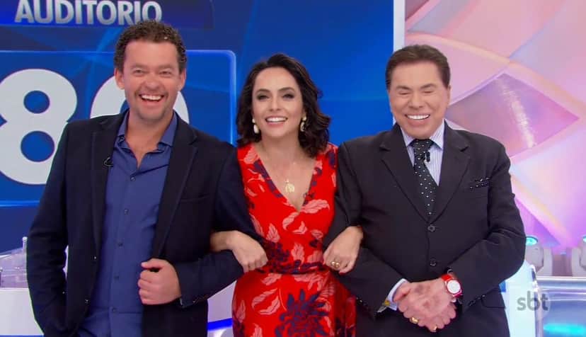 Fernando Rocha, Izabella Camargo e Silvio Santos no SBT (Foto: Reprodução) Fernando Rocha, Izabella Camargo e Silvio Santos no SBT (Foto: Reprodução)