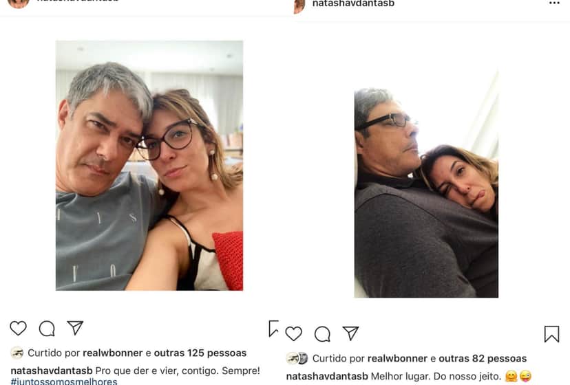 Natasha Dantas e o marido William Bonner (Foto reprodução: Instagram) Natasha Dantas e o marido William Bonner (Foto reprodução: Instagram)