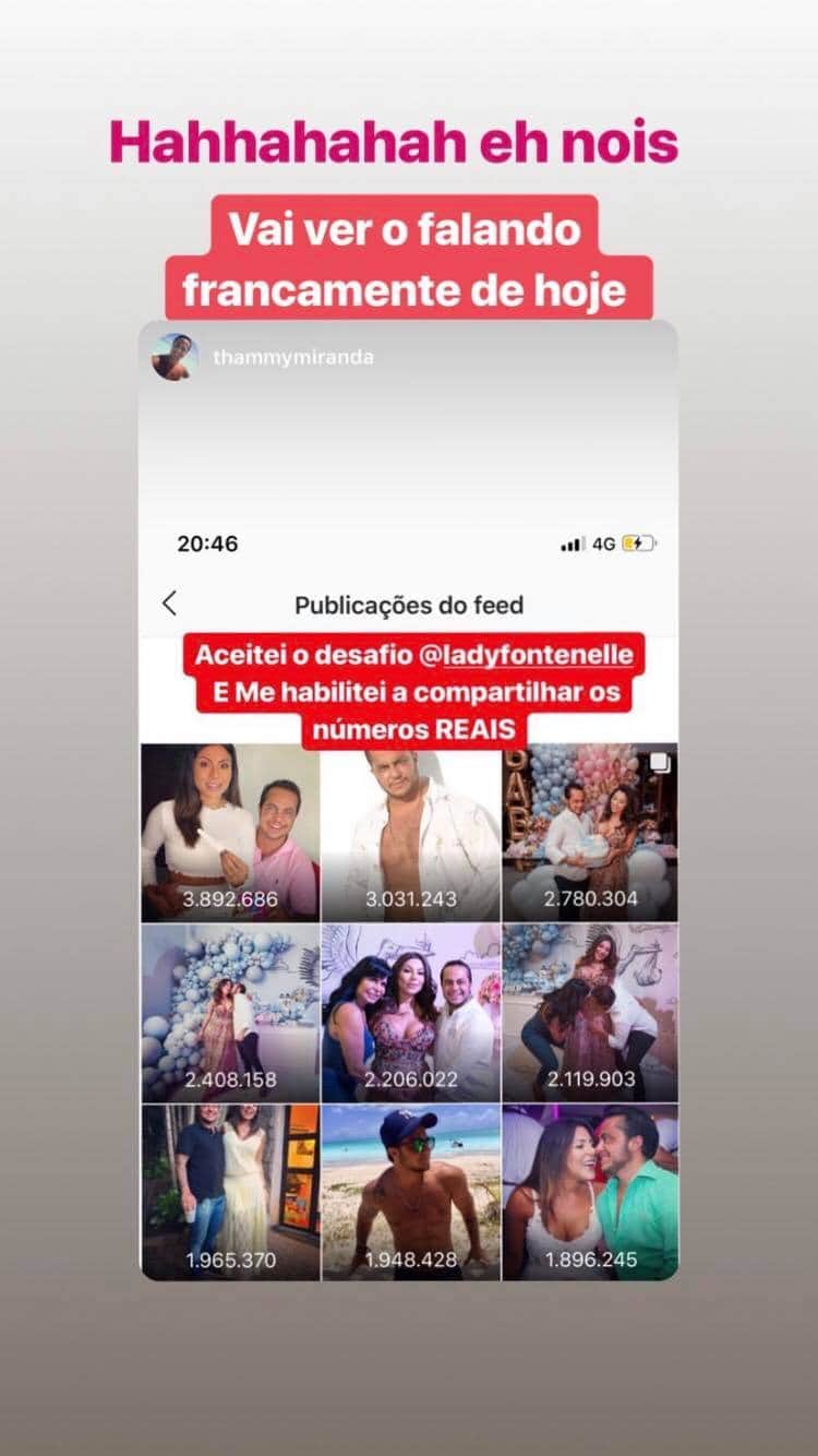 Thammy Miranda exibe número de likes em sua conta do Instagram Foto: Reprodução/Instagram Thammy Miranda exibe número de likes em sua conta do Instagram Foto: Reprodução/Instagram