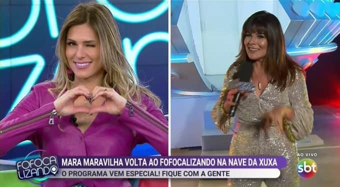 Lívia Andrade e Mara Maravilha no Fofocalizando (Foto: Reprodução/SBT) Lívia Andrade e Mara Maravilha no Fofocalizando (Foto: Reprodução/SBT)