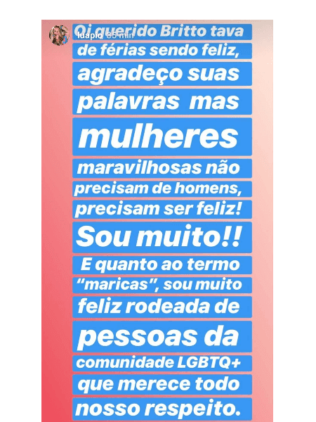 Luana Piovani brigou com Britto Jr. (Foto: Reprodução/Instagram) Luana Piovani brigou com Britto Jr. (Foto: Reprodução/Instagram)