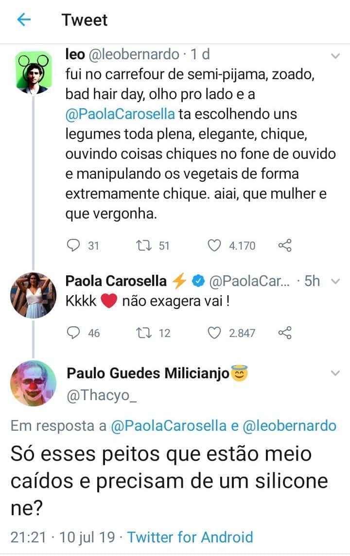 Exato momento em Paola Carosella é elogiada e depois humilhada por hater - Foto: Reprodução. Exato momento em Paola Carosella é elogiada e depois humilhada por hater - Foto: Reprodução.