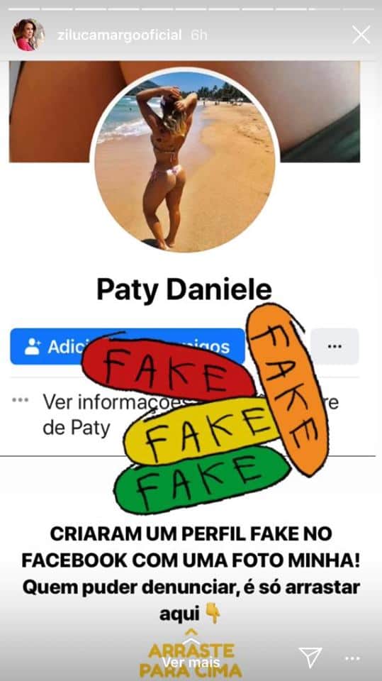 Zilu Camargo denuncia perfil fake que usava suas fotos em meio a postagens pornográficas (Imagem: Instagram) Zilu Camargo denuncia perfil fake que usava suas fotos em meio a postagens pornográficas (Imagem: Instagram)