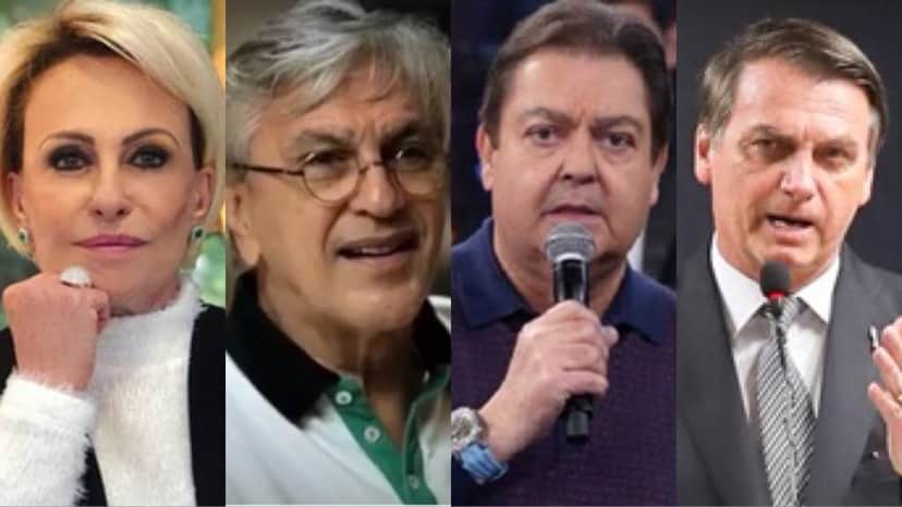 Ana Maria Braga, Caetano Veloso, Faustão afrontam Bolsonaro (Montagem: TV Foco) Ana Maria Braga, Caetano Veloso, Faustão afrontam Bolsonaro (Montagem: TV Foco)