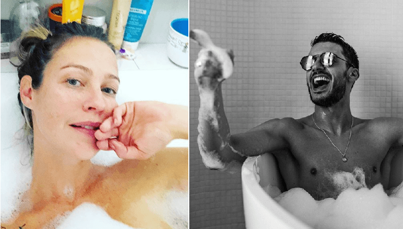 Luana Piovani na banheira e Ruben Rua (Foto: Reprodução/ Instagram) Luana Piovani na banheira e Ruben Rua (Foto: Reprodução/ Instagram)
