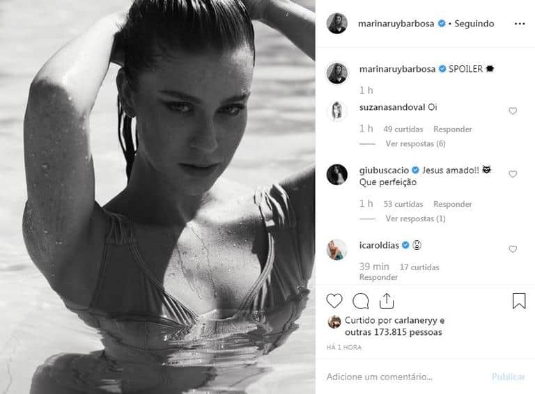 A atriz Marina Ruy Barbosa arrancou suspiro de seus seguidores ao surgir em click sensual em sua rede social (Foto: Instagram) A atriz Marina Ruy Barbosa arrancou suspiro de seus seguidores ao surgir em click sensual em sua rede social (Foto: Instagram)
