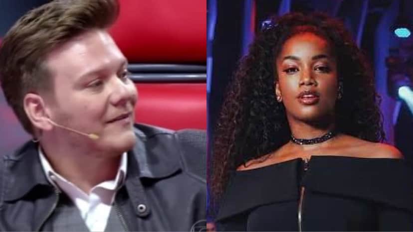 Michel Teló revela segredo de Iza em The Voice Brasil (Montagem: TV Foco) Michel Teló revela segredo de Iza em The Voice Brasil (Montagem: TV Foco)