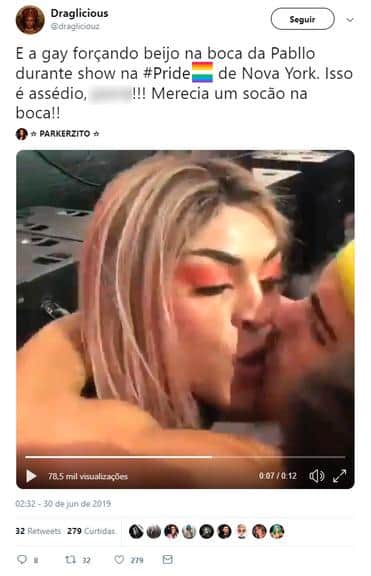 Pabllo Vittar foi assediada à força por homem Pabllo Vittar foi assediada à força por homem