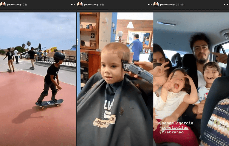 Pedro Scooby curte dia ao lado de filhos e canta música de Anitta com herdeiros (Foto: Reprodução)