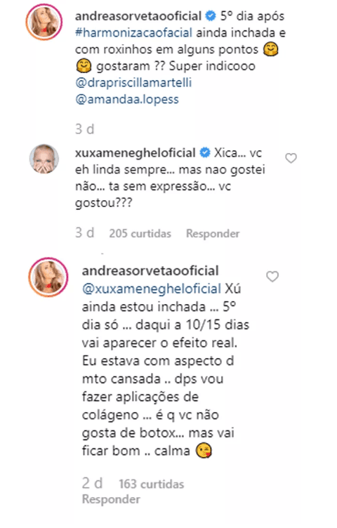 Comentário de Xuxa (Foto: Reprodução) Comentário de Xuxa (Foto: Reprodução)