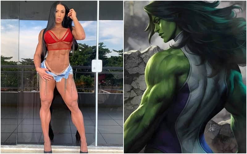 De um lado a modelo fitness Gracyanne Barbosa, e esposa de Belo, do outro a heroína da Marvel (Foto: Montagem TV Foco) De um lado a modelo fitness Gracyanne Barbosa, e esposa de Belo, do outro a heroína da Marvel (Foto: Montagem TV Foco)