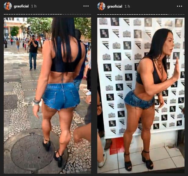 Gracyanne Barbosa, esposa de Belo roubou as atenções no centro de SP, ao desfilar de micro-shorts (imagem: Instagram) Gracyanne Barbosa, esposa de Belo roubou as atenções no centro de SP, ao desfilar de micro-shorts (imagem: Instagram)