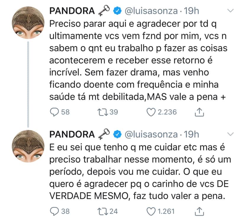 Luísa Sonza (Reprodução/Twitter) Luísa Sonza (Reprodução/Twitter)