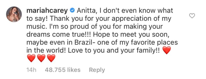 Anitta e Mariah Carey (Reprodução/Instagram) Anitta e Mariah Carey (Reprodução/Instagram)