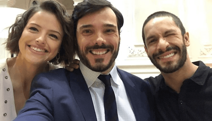 Agatha Moreira, Daniel Andrade e Rainer Cadete nos bastidores da novela A Dona do Pedaço (Foto: Reprodução/Instagram) Agatha Moreira, Daniel Andrade e Rainer Cadete nos bastidores da novela A Dona do Pedaço (Foto: Reprodução/Instagram)
