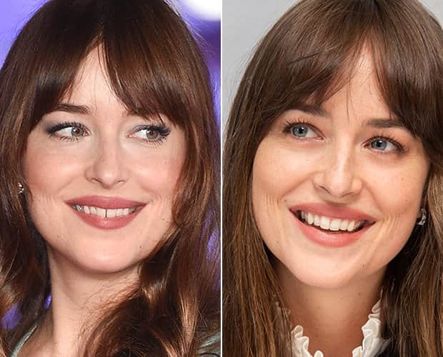 O antes e o depois de Dakota Johnson (Foto: Reprodução) O antes e o depois de Dakota Johnson (Foto: Reprodução)