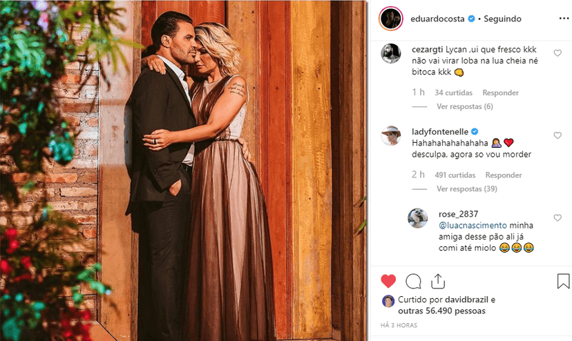 Eduardo Costa posta foto romântica com famosa atriz e os dois se declaram publicamente Eduardo Costa posta foto romântica com famosa atriz e os dois se declaram publicamente