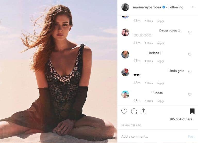 Marina Ruy Barbosa surge de lingerie e anima os seguidores (Imagem: Instagram) Marina Ruy Barbosa surge de lingerie e anima os seguidores (Imagem: Instagram)