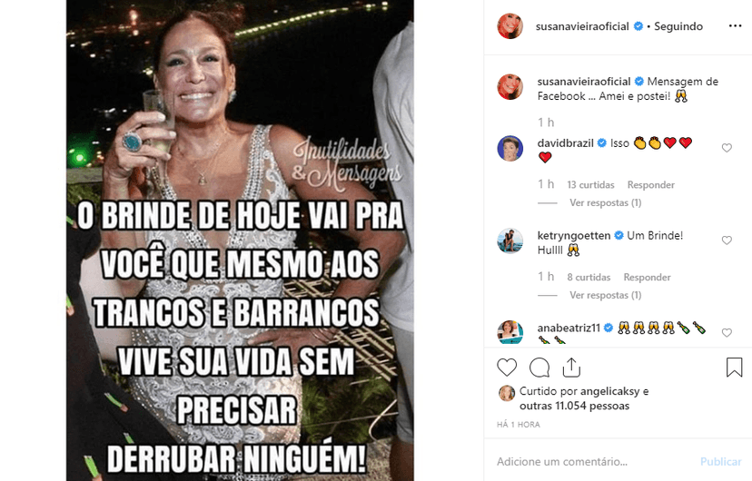 Susana Vieira causou mais uma vez em seu Instagram, onde postou uma imagem que pareceu uma grande indireta para alguém em específico - Reprodução/Instagram Susana Vieira causou mais uma vez em seu Instagram, onde postou uma imagem que pareceu uma grande indireta para alguém em específico - Reprodução/Instagram