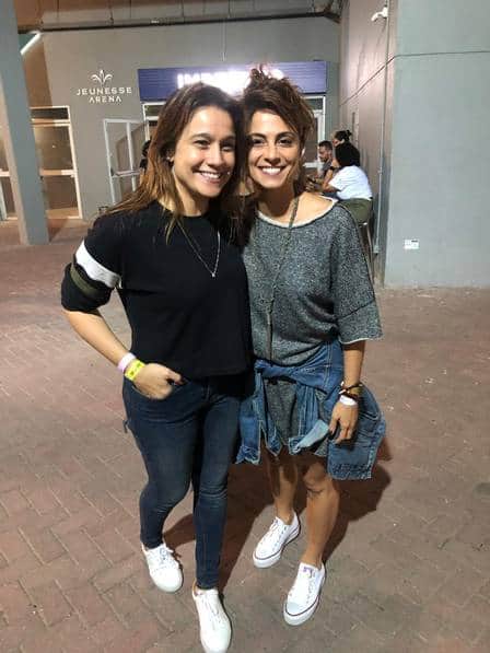 Fernanda Gentil e Priscila Montadon foram ao show de Sandy e Júnior (Foto: Extra)