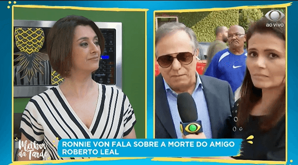 Catia Fonseca reencontra com o apresentador Ronnie Von ao vivo na Band. (Foto: Reprodução) Catia Fonseca reencontra com o apresentador Ronnie Von ao vivo na Band. (Foto: Reprodução)