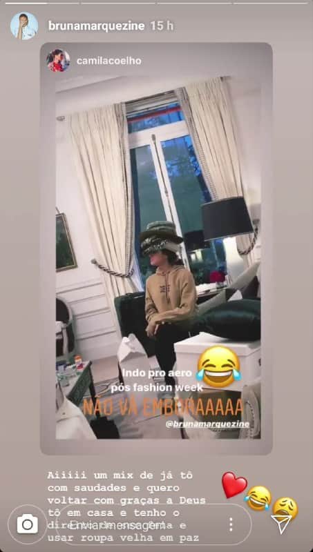 Bruna Marquezine falou sobre sua liberdade em voltar para casa (Foto: Reprodução/ Instagram) Bruna Marquezine falou sobre sua liberdade em voltar para casa (Foto: Reprodução/ Instagram)