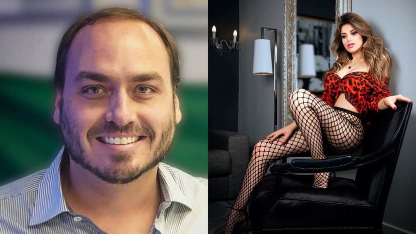 Carlos Bolsonaro e a modelo trans Mariah Fernandes (Foto: Reprodução/Intagram/Montagem TV Foco) Carlos Bolsonaro e a modelo trans Mariah Fernandes (Foto: Reprodução/Intagram/Montagem TV Foco)