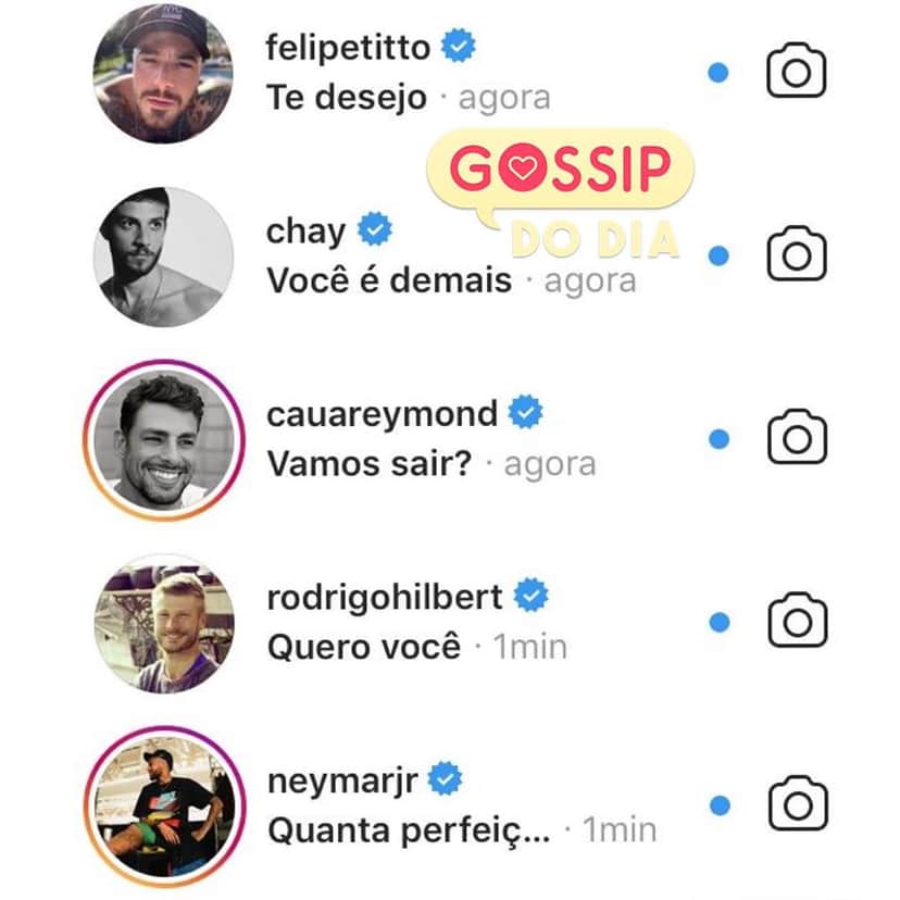 Conversa fake de internauta com Neymar e outros famosos (Foto: Reprodução/Instagram) Conversa fake de internauta com Neymar e outros famosos (Foto: Reprodução/Instagram)