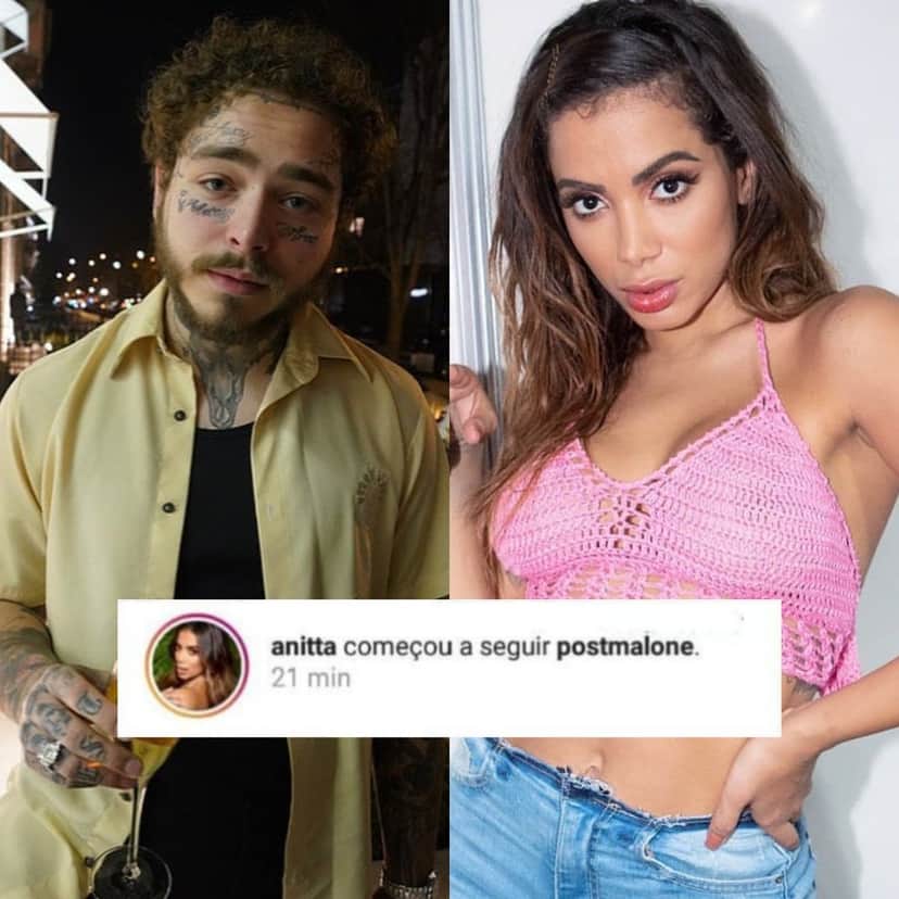 Anita e Post Malone podem fazer parceria em breve (Foto: Reprodução) Anita e Post Malone podem fazer parceria em breve (Foto: Reprodução)