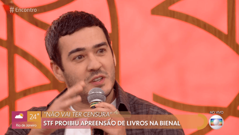 O humorista da Globo, Marcos Veras faz declaração polêmica no Encontro com Fátima Bernardes (Foto: Reprodução Globoplay) O humorista da Globo, Marcos Veras faz declaração polêmica no Encontro com Fátima Bernardes (Foto: Reprodução Globoplay)