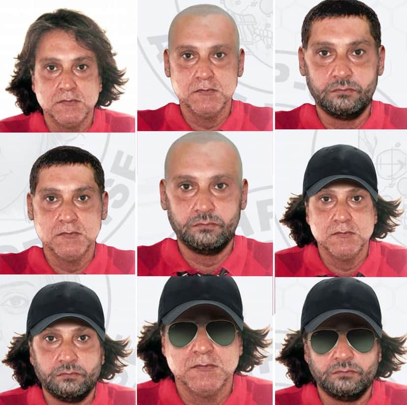 Polícia fez simulação de possíveis disfarces usados por Paulo Cupertino para fugir após matar ator e os pais dele (Foto: Divulgação/Polícia Civil) Polícia fez simulação de possíveis disfarces usados por Paulo Cupertino para fugir após matar ator e os pais dele (Foto: Divulgação/Polícia Civil)