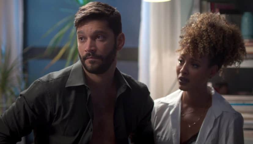 Diogo e Gisele em cena da novela das 19h, Bom Sucesso (Foto: Reprodução) Diogo e Gisele em cena da novela das 19h, Bom Sucesso (Foto: Reprodução)