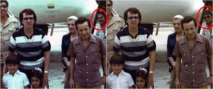 Foto do elenco de Chaves junto com Pablo Escobar é falsa. (Foto: Montagem/Reprodução) Foto do elenco de Chaves junto com Pablo Escobar é falsa. (Foto: Montagem/Reprodução)