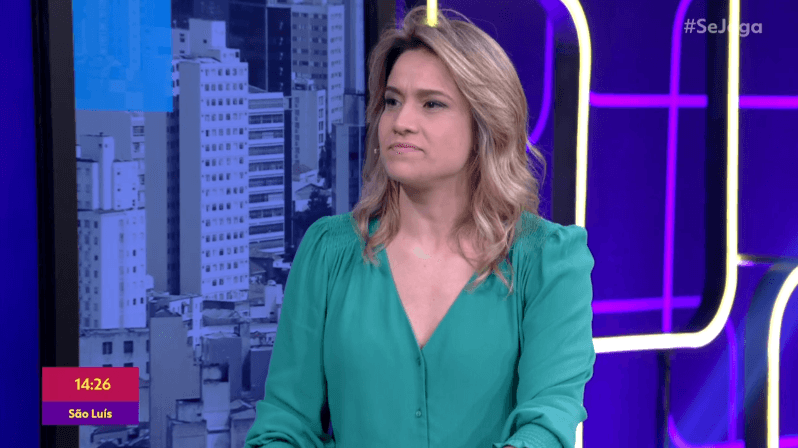 Fernanda Gentil no comando do Se Joga, que fechou semana de estreia atrás das fofocas da Record no ibope (Foto: Reprodução/Globo) Fernanda Gentil no comando do Se Joga, que fechou semana de estreia atrás das fofocas da Record no ibope (Foto: Reprodução/Globo)