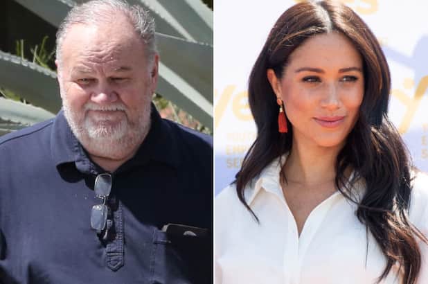 Meghan Markle e seu pai Thomas Markle, tem relação cortada e família real tenta intervir (Foto: Reprodução) Meghan Markle e seu pai Thomas Markle, tem relação cortada e família real tenta intervir (Foto: Reprodução)