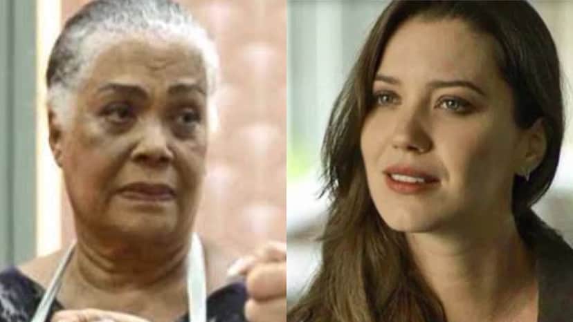 Fabiana de A Dona do Pedaço é chantageada por Dona Céu, participante que sabotou Maria da Paz (Montagem: TV Foco) Fabiana de A Dona do Pedaço é chantageada por Dona Céu, participante que sabotou Maria da Paz (Montagem: TV Foco)