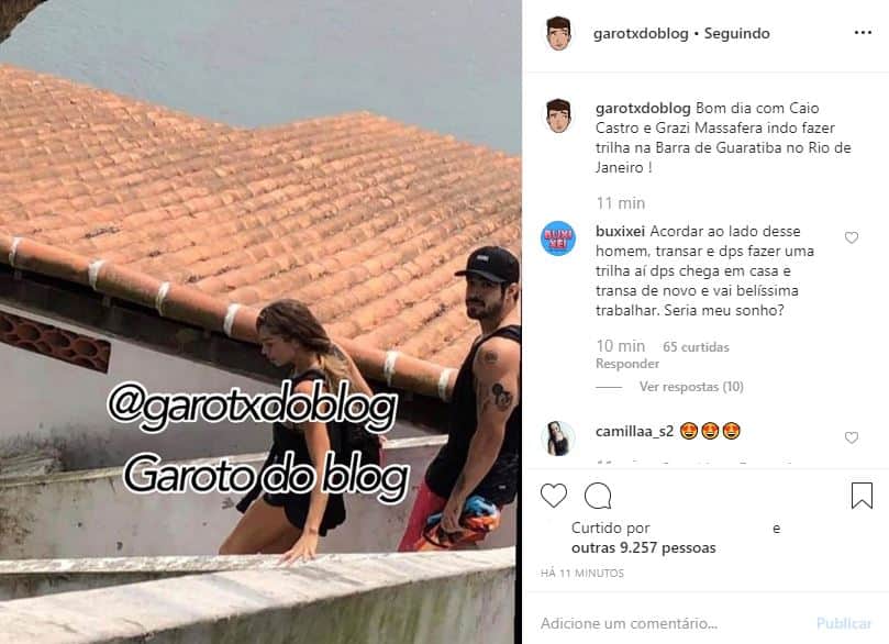 Caio Castro e Grazi Massafera são flagrados juntos na manhã desta segunda-feira (Foto: Reprodução) Caio Castro e Grazi Massafera são flagrados juntos na manhã desta segunda-feira (Foto: Reprodução)