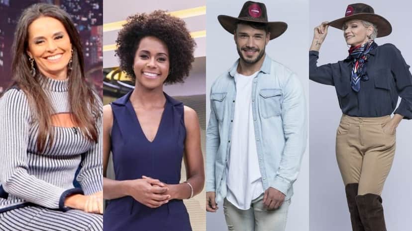 Carla Vilhena e Maju Coutinho, Lucas Viana e Andréa de Nóbrega (Foto: Reprodução/Divulgação/Record/Globo/SBT/Montagem TV Foco) Carla Vilhena e Maju Coutinho, Lucas Viana e Andréa de Nóbrega (Foto: Reprodução/Divulgação/Record/Globo/SBT/Montagem TV Foco)