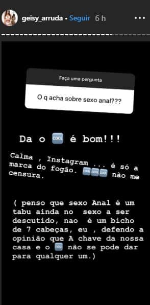 A ex-participante de A Fazenda da Record, Geisy Arruda fala sobre sexo anal (Foto: Reprodução) A ex-participante de A Fazenda da Record, Geisy Arruda fala sobre sexo anal (Foto: Reprodução)