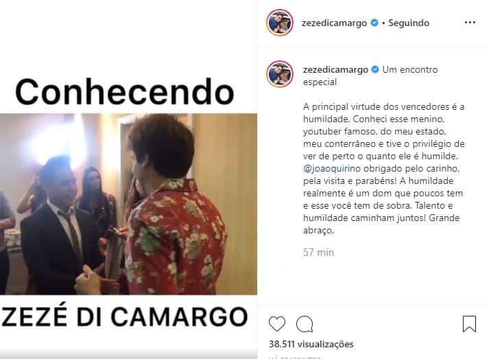 Pai de Wanessa Camargo, Zezé Di Camargo manda indireta para Zilu (Foto: Reprodução) Pai de Wanessa Camargo, Zezé Di Camargo manda indireta para Zilu (Foto: Reprodução)