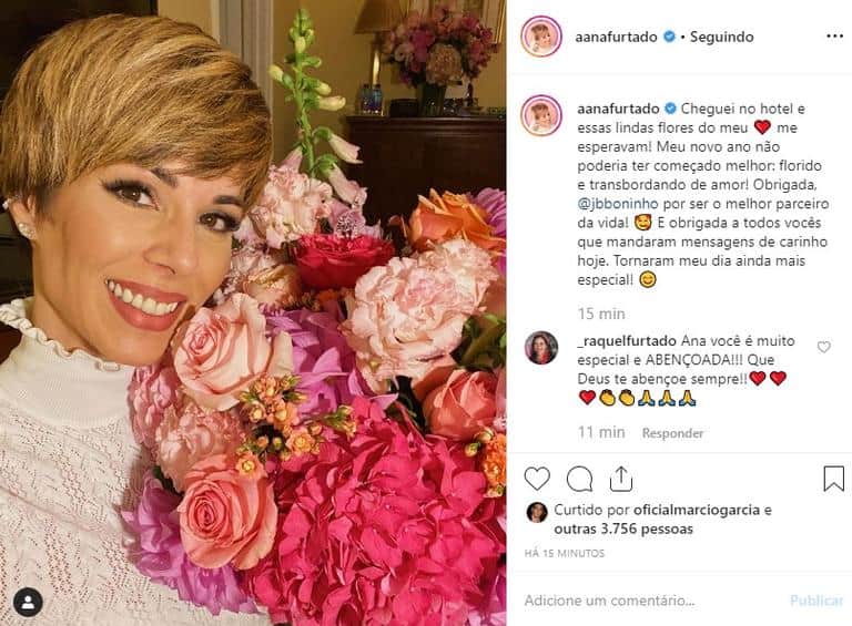 Ana Furtado usou as suas redes sociais para agradecer ao maridão, Boninho, pelo presente inesperado de aniversário que ganhou (Foto: Reprodução) Ana Furtado usou as suas redes sociais para agradecer ao maridão, Boninho, pelo presente inesperado de aniversário que ganhou (Foto: Reprodução)