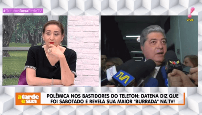 Datena fala sobre emissora durante entrevista (Foto: Reprodução) Datena fala sobre emissora durante entrevista (Foto: Reprodução)
