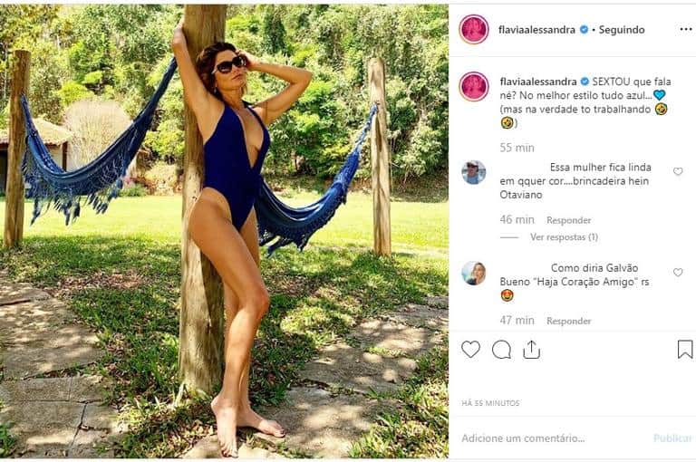 Flávia Alessandra surge em clique sensual e chama a atenção dos internautas (Foto: Reprodução) Flávia Alessandra surge em clique sensual e chama a atenção dos internautas (Foto: Reprodução)