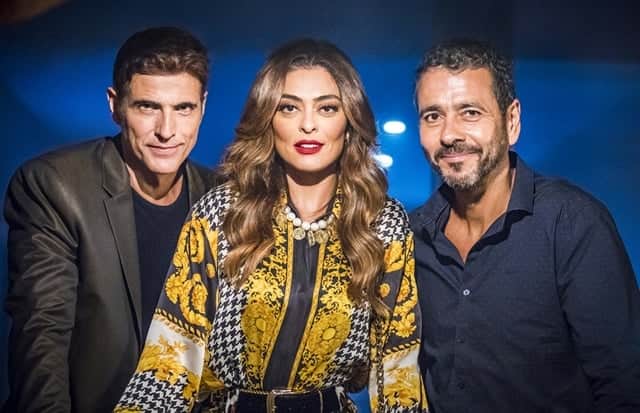 Maria da Paz (Juliana Paes) com Régis (Reynaldo Gianecchini) e Amadeu (Marcos Palmeira) em A Dona do Pedaço (Foto: Globo/Paulo Belote) Maria da Paz (Juliana Paes) com Régis (Reynaldo Gianecchini) e Amadeu (Marcos Palmeira) em A Dona do Pedaço (Foto: Globo/Paulo Belote)