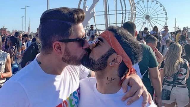 Mauro Sousa, filho de Maurício de Sousa, e seu marido Rafael Piccin no festival de música Rock in Rio no Rio de Janeiro (Foto: Reprodução/ Instagram)