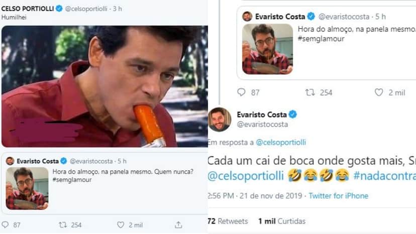 Celso Portiolli e Evaristo Costa fizeram a alegria do público nas redes sociais (Foto: Reprodução/Twitter) Celso Portiolli e Evaristo Costa fizeram a alegria do público nas redes sociais (Foto: Reprodução/Twitter)