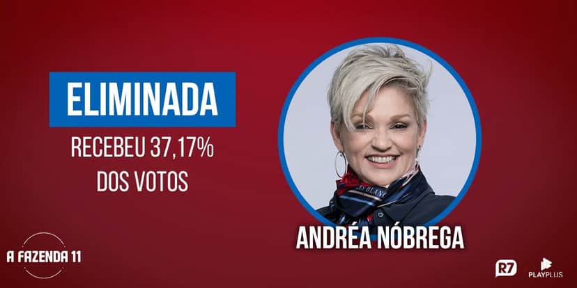Andréa de Nóbrega foi eliminada em Roça história de A Fazenda 11 da Record contra Thayse Teixeira (Reprodução: Twitter/A Fazenda) Andréa de Nóbrega foi eliminada em Roça história de A Fazenda 11 da Record contra Thayse Teixeira (Reprodução: Twitter/A Fazenda)